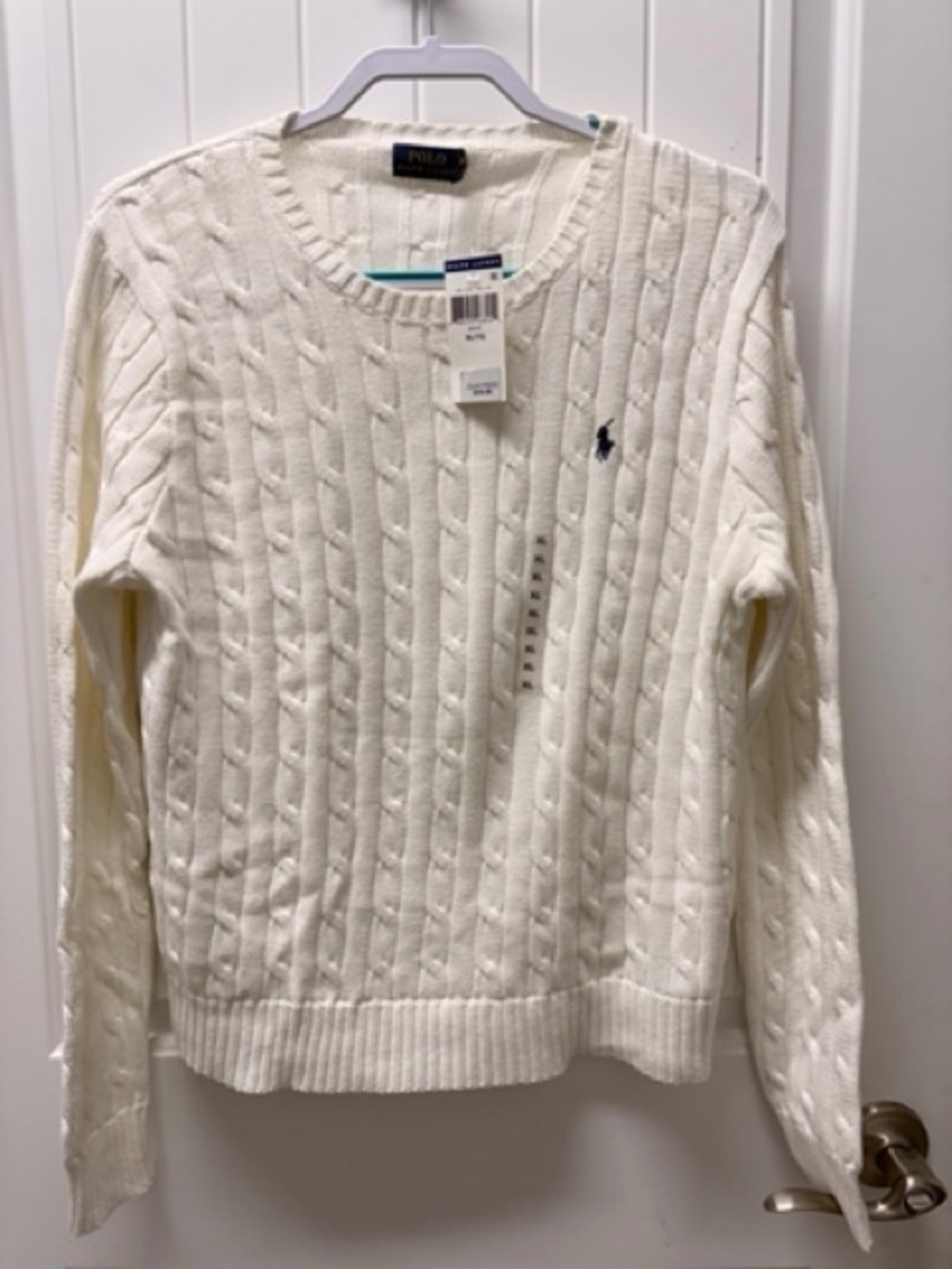 Polo Ralph Lauren Ivory Cable Knit Sweater Size XL NWT
